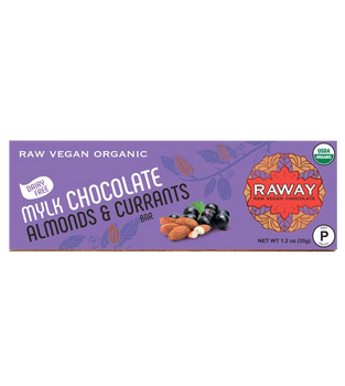 Raway Vegan Milk Chocolate Paleo Mylk Chocolate Almonds Currants Bar